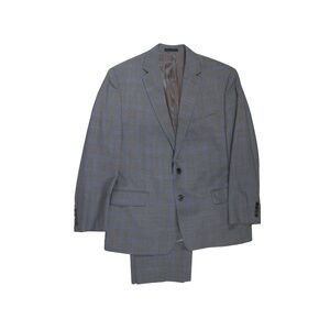 Ralph Lauren Blue/Grey Wool Blend Suit - 44R (Jacket) 40x27 (Pants) - ALTERED